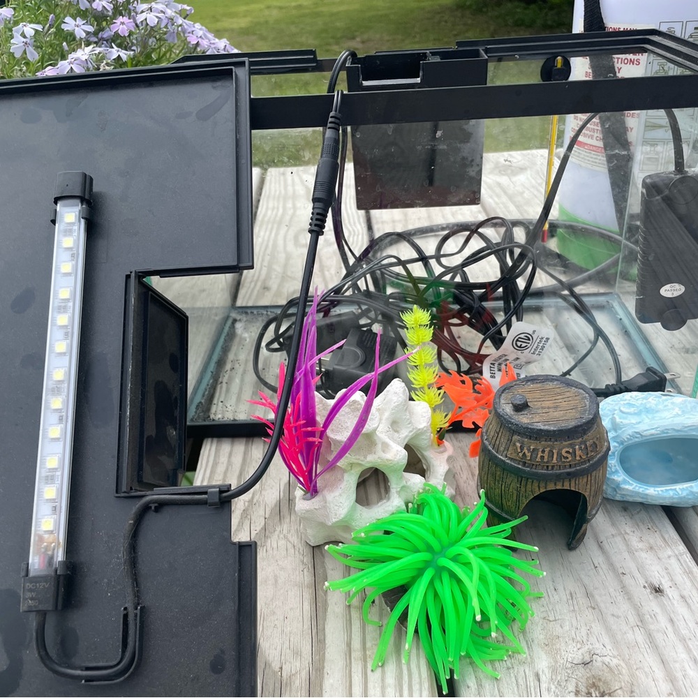 Aquarium Decor Set with LED Light